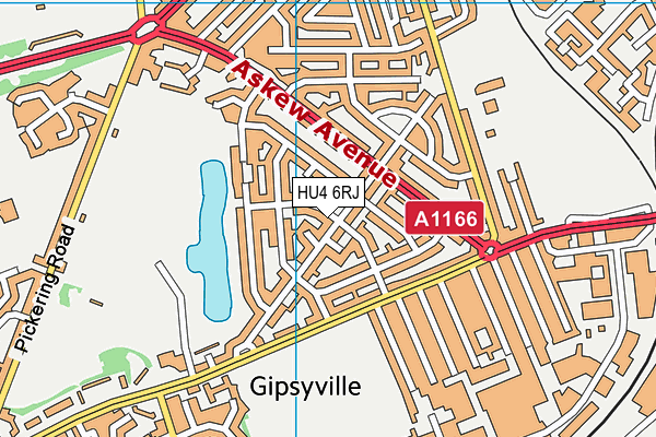 HU4 6RJ map - OS VectorMap District (Ordnance Survey)