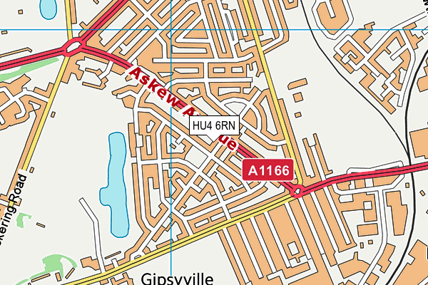 HU4 6RN map - OS VectorMap District (Ordnance Survey)