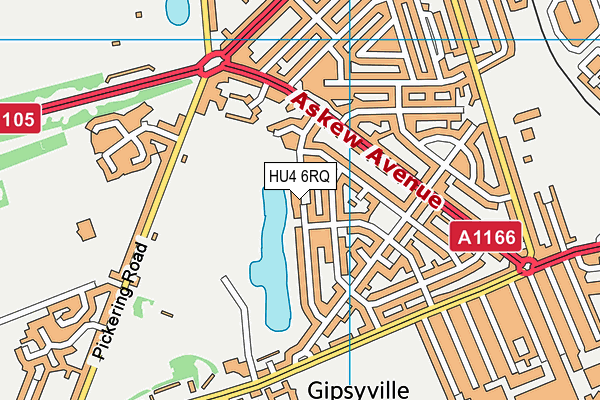 HU4 6RQ map - OS VectorMap District (Ordnance Survey)