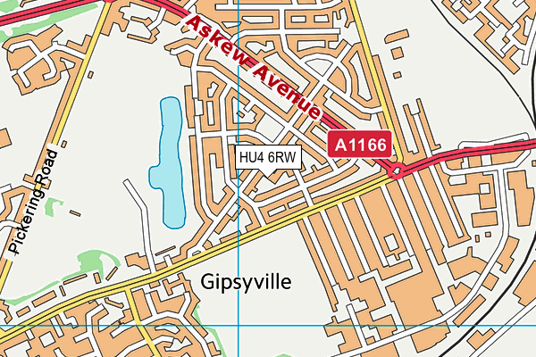 HU4 6RW map - OS VectorMap District (Ordnance Survey)