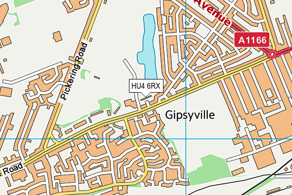 HU4 6RX map - OS VectorMap District (Ordnance Survey)