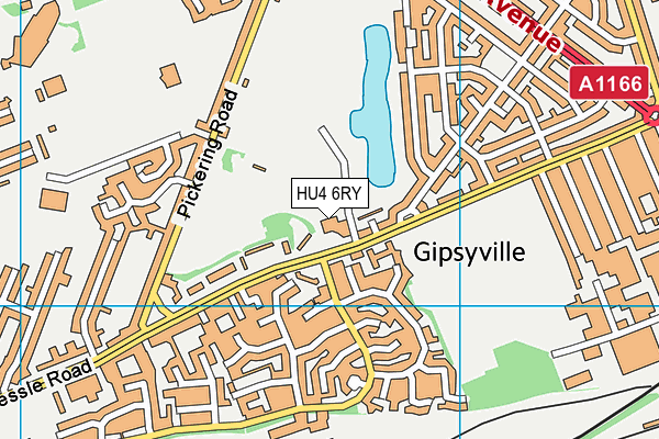 HU4 6RY map - OS VectorMap District (Ordnance Survey)