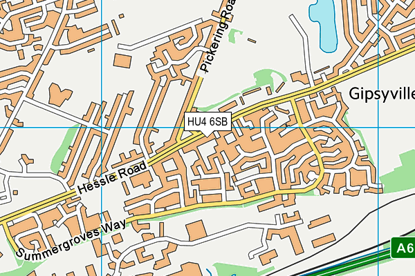 HU4 6SB map - OS VectorMap District (Ordnance Survey)