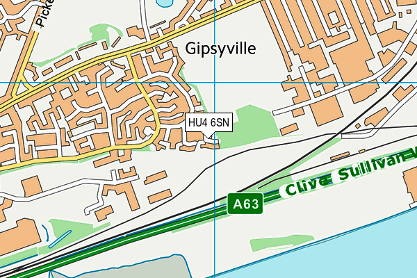 HU4 6SN map - OS VectorMap District (Ordnance Survey)