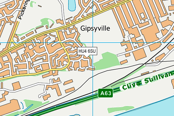 HU4 6SU map - OS VectorMap District (Ordnance Survey)