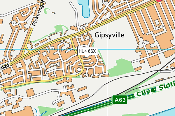 HU4 6SX map - OS VectorMap District (Ordnance Survey)