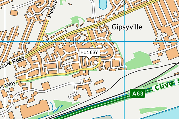 HU4 6SY map - OS VectorMap District (Ordnance Survey)