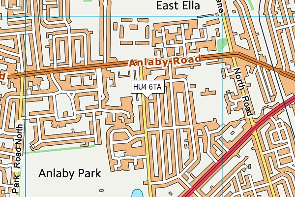 HU4 6TA map - OS VectorMap District (Ordnance Survey)