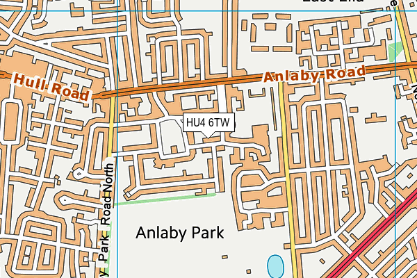 HU4 6TW map - OS VectorMap District (Ordnance Survey)