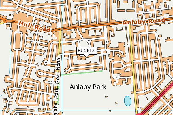 HU4 6TX map - OS VectorMap District (Ordnance Survey)