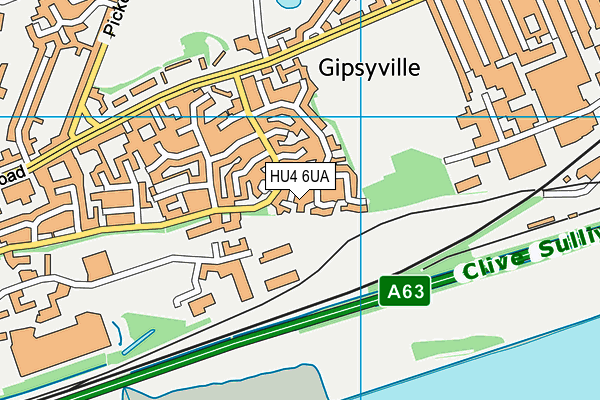 HU4 6UA map - OS VectorMap District (Ordnance Survey)