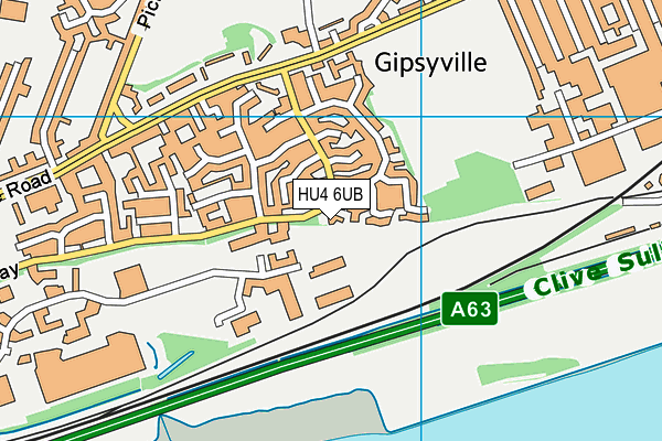 HU4 6UB map - OS VectorMap District (Ordnance Survey)