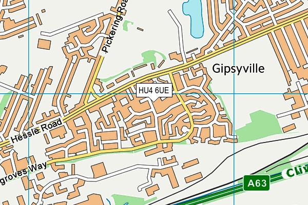 HU4 6UE map - OS VectorMap District (Ordnance Survey)