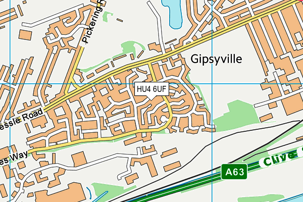 HU4 6UF map - OS VectorMap District (Ordnance Survey)