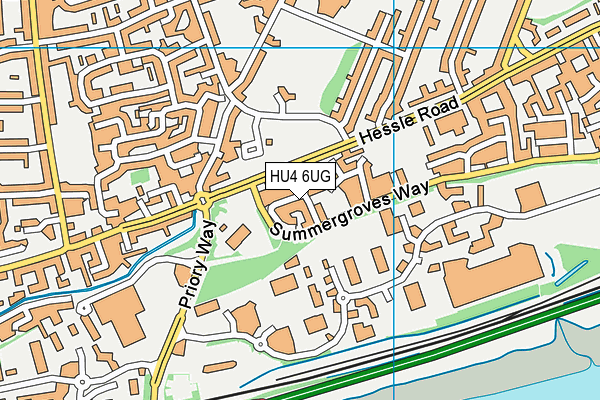 HU4 6UG map - OS VectorMap District (Ordnance Survey)