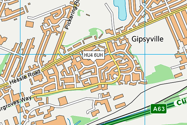 HU4 6UH map - OS VectorMap District (Ordnance Survey)