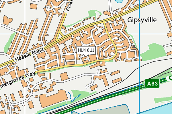 HU4 6UJ map - OS VectorMap District (Ordnance Survey)