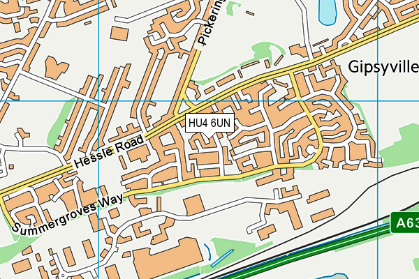 HU4 6UN map - OS VectorMap District (Ordnance Survey)