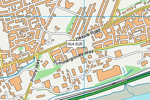 HU4 6UR map - OS VectorMap District (Ordnance Survey)