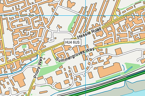 HU4 6US map - OS VectorMap District (Ordnance Survey)