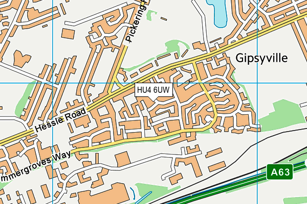 HU4 6UW map - OS VectorMap District (Ordnance Survey)