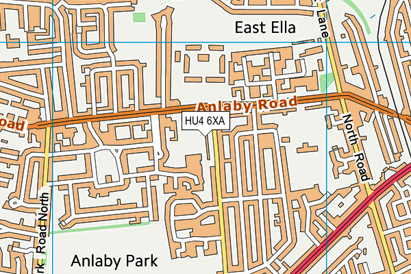 HU4 6XA map - OS VectorMap District (Ordnance Survey)