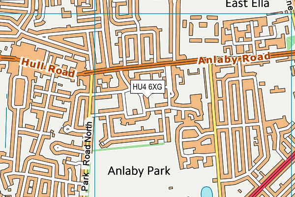 HU4 6XG map - OS VectorMap District (Ordnance Survey)