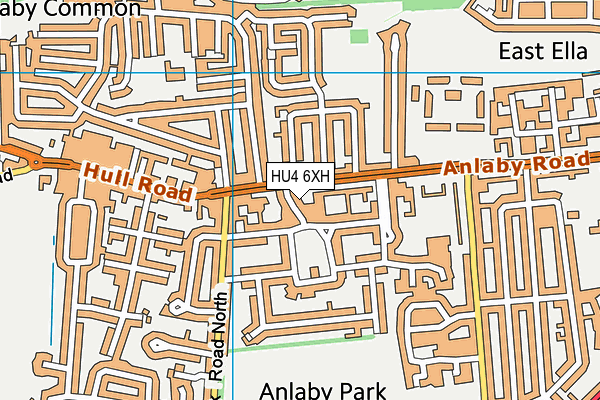 HU4 6XH map - OS VectorMap District (Ordnance Survey)