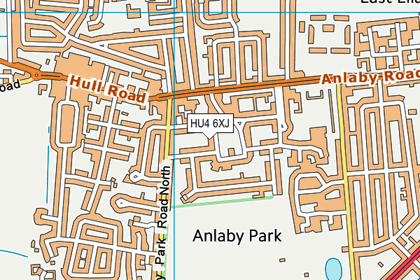 HU4 6XJ map - OS VectorMap District (Ordnance Survey)