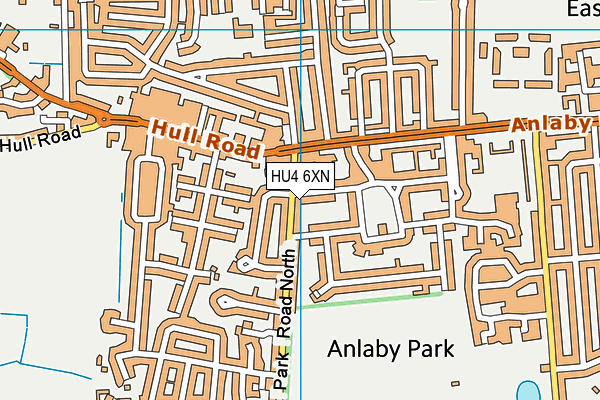 HU4 6XN map - OS VectorMap District (Ordnance Survey)