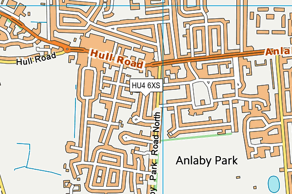 HU4 6XS map - OS VectorMap District (Ordnance Survey)