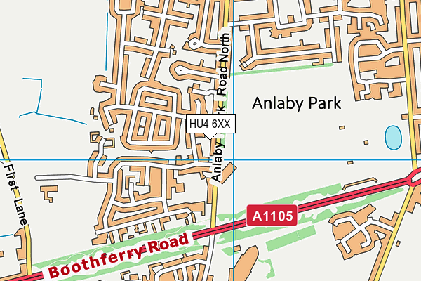 HU4 6XX map - OS VectorMap District (Ordnance Survey)