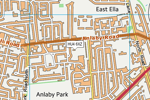 HU4 6XZ map - OS VectorMap District (Ordnance Survey)