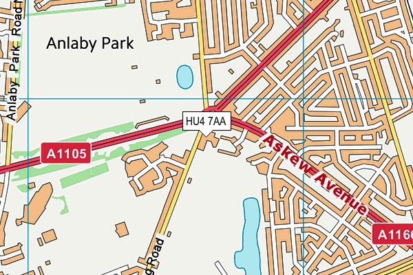 HU4 7AA map - OS VectorMap District (Ordnance Survey)
