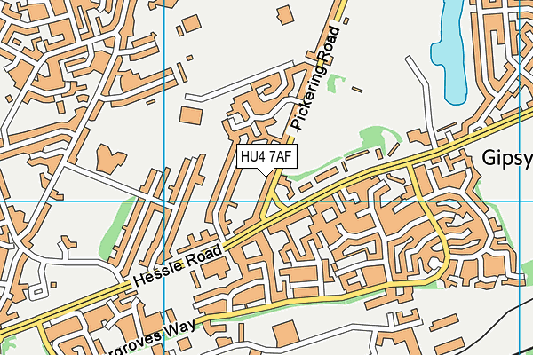 HU4 7AF map - OS VectorMap District (Ordnance Survey)