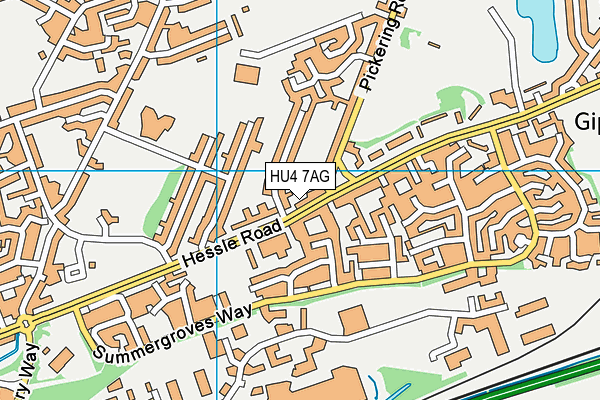 HU4 7AG map - OS VectorMap District (Ordnance Survey)