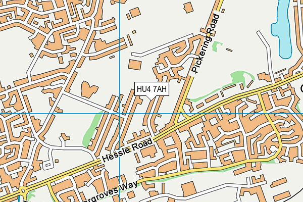 HU4 7AH map - OS VectorMap District (Ordnance Survey)