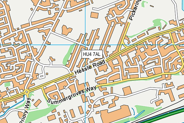 HU4 7AL map - OS VectorMap District (Ordnance Survey)