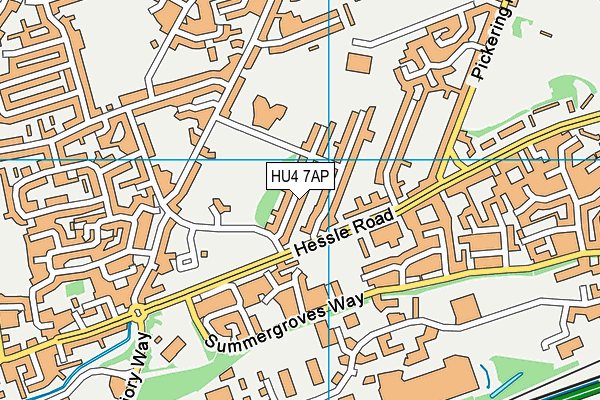 HU4 7AP map - OS VectorMap District (Ordnance Survey)