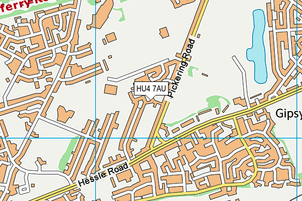 HU4 7AU map - OS VectorMap District (Ordnance Survey)