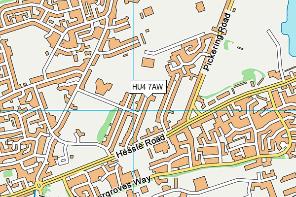 HU4 7AW map - OS VectorMap District (Ordnance Survey)