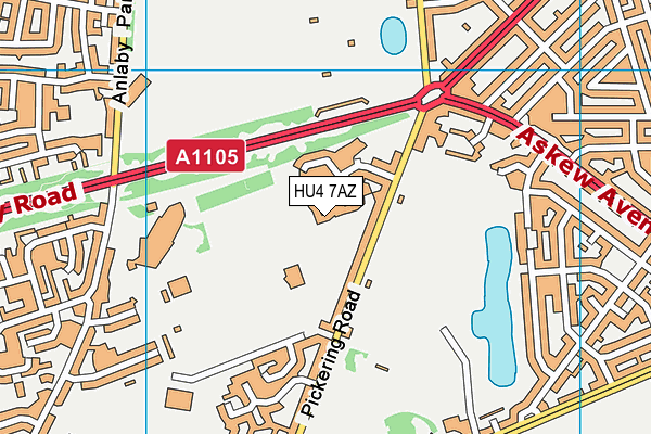 HU4 7AZ map - OS VectorMap District (Ordnance Survey)