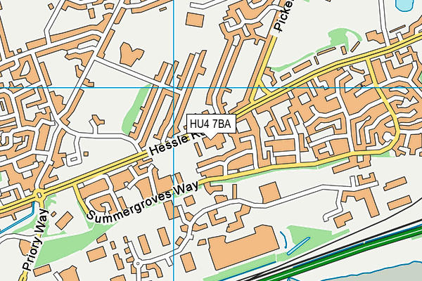 HU4 7BA map - OS VectorMap District (Ordnance Survey)