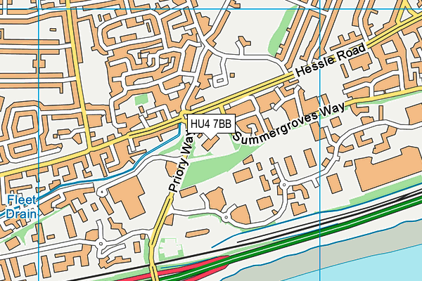 HU4 7BB map - OS VectorMap District (Ordnance Survey)