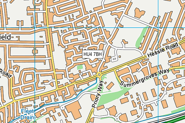 HU4 7BH map - OS VectorMap District (Ordnance Survey)