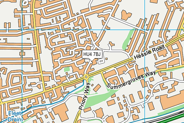 HU4 7BJ map - OS VectorMap District (Ordnance Survey)