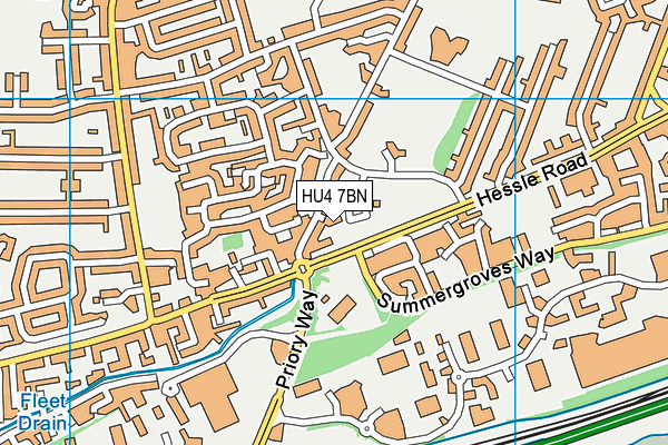 HU4 7BN map - OS VectorMap District (Ordnance Survey)