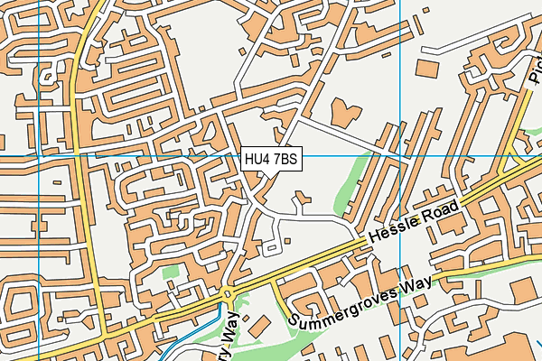 HU4 7BS map - OS VectorMap District (Ordnance Survey)