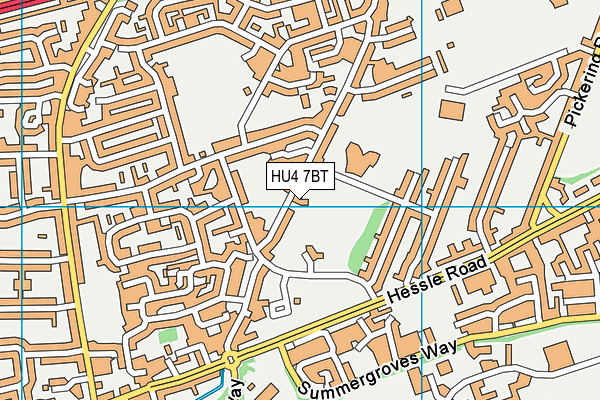 HU4 7BT map - OS VectorMap District (Ordnance Survey)