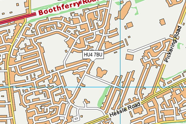 HU4 7BU map - OS VectorMap District (Ordnance Survey)